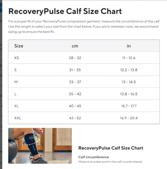 RecoveryPulse Calf Sleeve (1 pc)