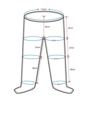 Pants including hoses - 6 chambers